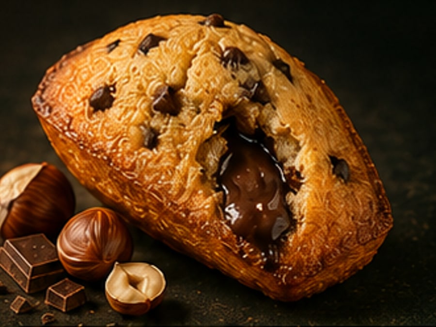 Madeleine chocolat-noisette